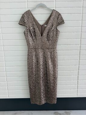 NWT Mac Duggal Cocktail Dress - Bronze